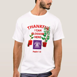 ADD LOGOTYP Blommar Planterad här Christian Church T Shirt