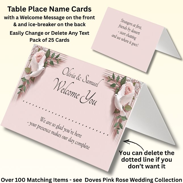 Add Name - Table Place Card - with Messages  Kort (Skapare uppladdad)