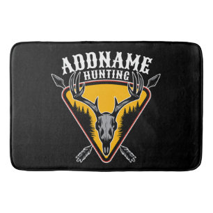 ADD NAMN Hunter Elk Skull Big Antlers Hjort Huntin Badrumsmatta