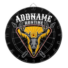 ADD NAMN Hunter Elk Skull Big Antlers Hjort Huntin Darttavla