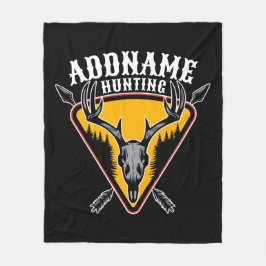 ADD NAMN Hunter Elk Skull Big Antlers Hjort Huntin Fleecefilt