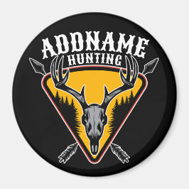 ADD NAMN Hunter Elk Skull Big Antlers Hjort Huntin Magnet