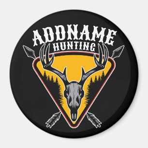 ADD NAMN Hunter Elk Skull Big Antlers Hjort Huntin Magnet