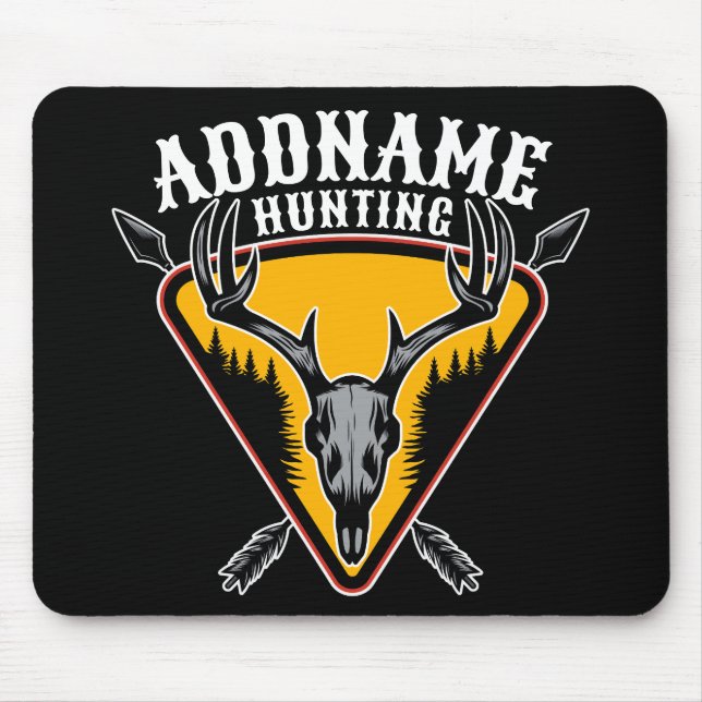 ADD NAMN Hunter Elk Skull Big Antlers Hjort Huntin Musmatta (Framsidan)