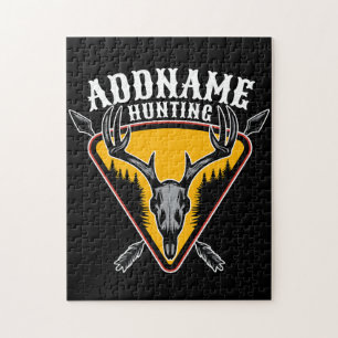 ADD NAMN Hunter Elk Skull Big Antlers Hjort Huntin Pussel