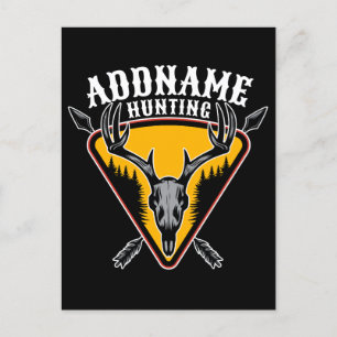 ADD NAMN Hunter Elk Skull Big Antlers Hjort Huntin Vykort