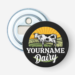 ADD NAMN Sunset Dairy Farm Grazing Holstein Cow Flasköppnare