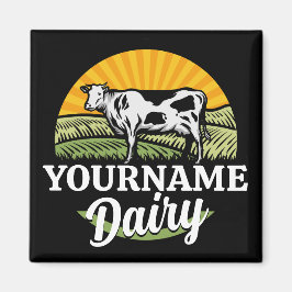 ADD NAMN Sunset Dairy Farm Grazing Holstein Cow Magnet