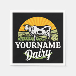 ADD NAMN Sunset Dairy Farm Grazing Holstein Cow Pappersservett