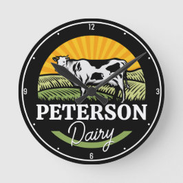 ADD NAMN Sunset Dairy Farm Grazing Holstein Cow Rund Klocka