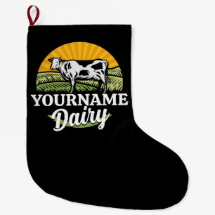 ADD NAMN Sunset Dairy Farm Grazing Holstein Cow Stor Julstrumpa