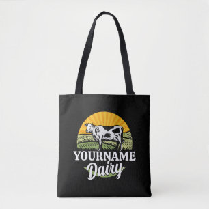 ADD NAMN Sunset Dairy Farm Grazing Holstein Cow Tygkasse