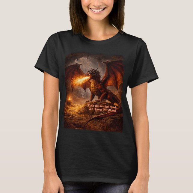 Add (or Delete) your Text Name etcFire Dragon Lair T Shirt (Framsida)