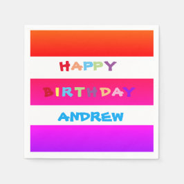 ADD OWN NAMN Cocktail Grattis på födelsedagen Papp Pappersservett