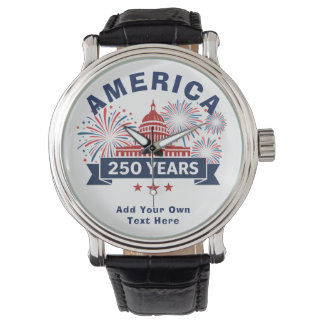 Add Own Text America 250 White House Fireworks Armbandsur