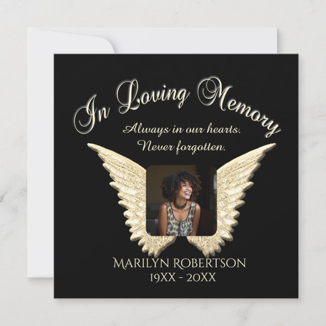 Add Photo Custom Memorial Invitation Inbjudningar (Framsida)