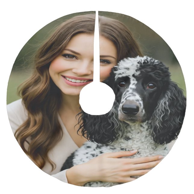 Add Poddle Photo Personalize Customize Julgransmatta Borstad Polyester (Framsidan)