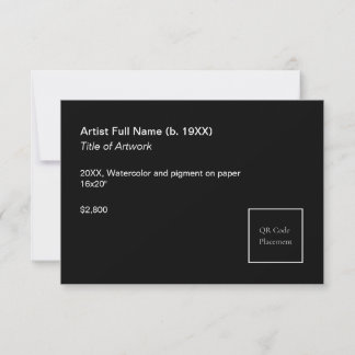 Add QR Code Artwork Exhibition Label Template Kort