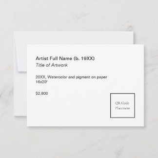 Add QR Code Artwork Exhibition Label Template Kort