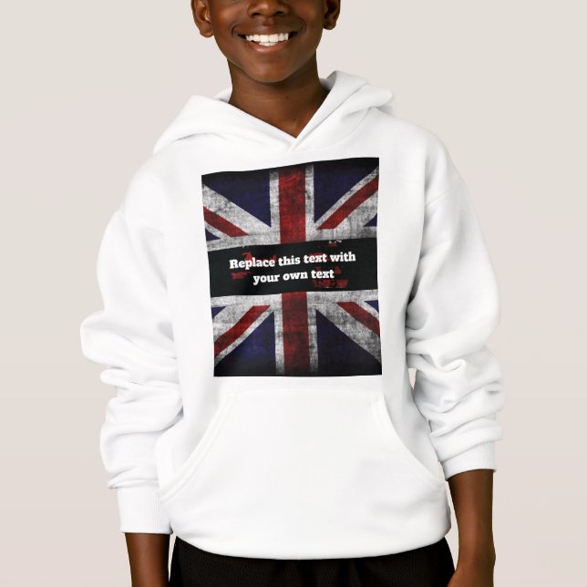Add text on English flag Throw Pillow T Shirt (Framsida)