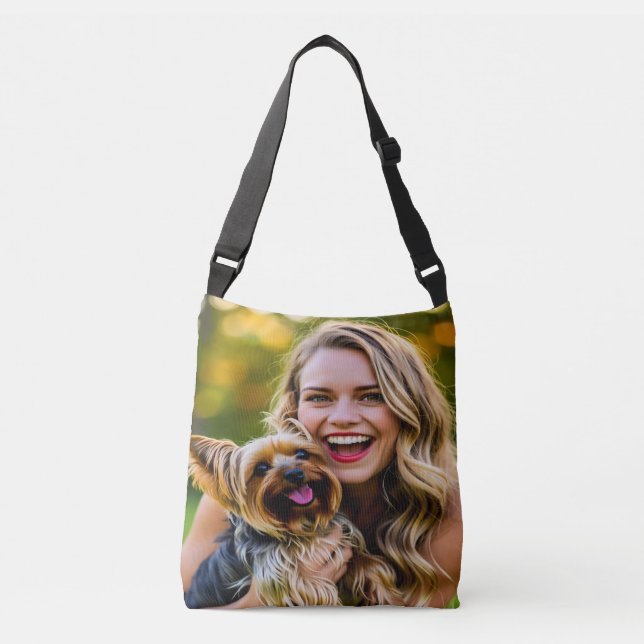 Add Yorkshire Terrier Photo Personalize Axelväska (Framsida)