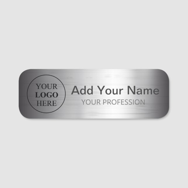 Add Your Business Corporate Logo Here Metal Namnbricka (Framsida)