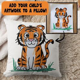 Add Your Child's Artwork to Home Decor Kudde