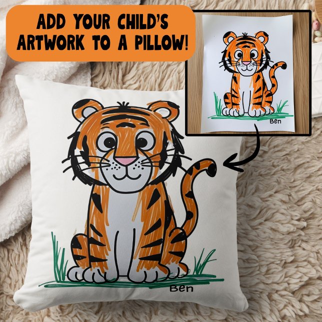 Add Your Child's Artwork to Home Decor  Kudde (Skapare uppladdad)