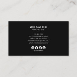 Add your custom logo circle professional black visitkort