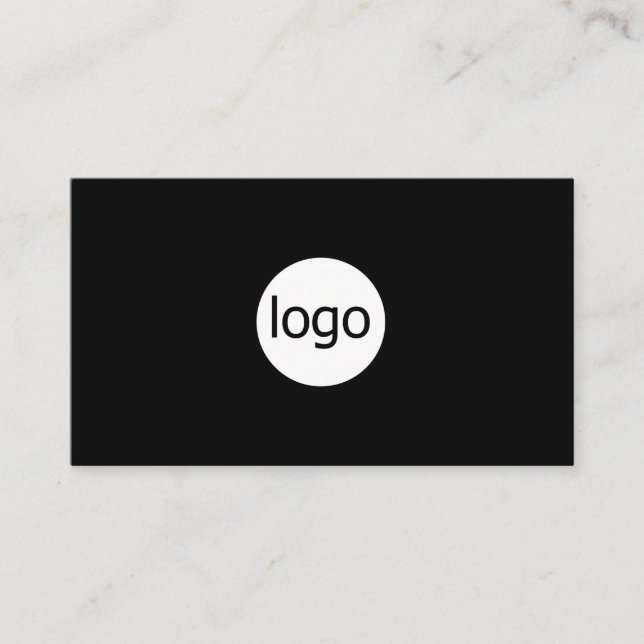 Add your custom logo circle professional black visitkort (Framsida)