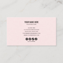 Add your custom logo circle professional Pink Visitkort