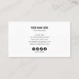 Add your custom logo circle professional White Visitkort