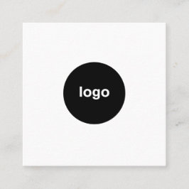 Add your custom logo circle  white fyrkantigt visitkort