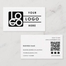 Add Your Custom Logo Rectangle Professional White Visitkort