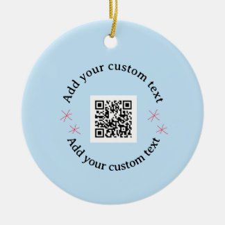 Add your custom text scan QR code business  Julgransprydnad Keramik