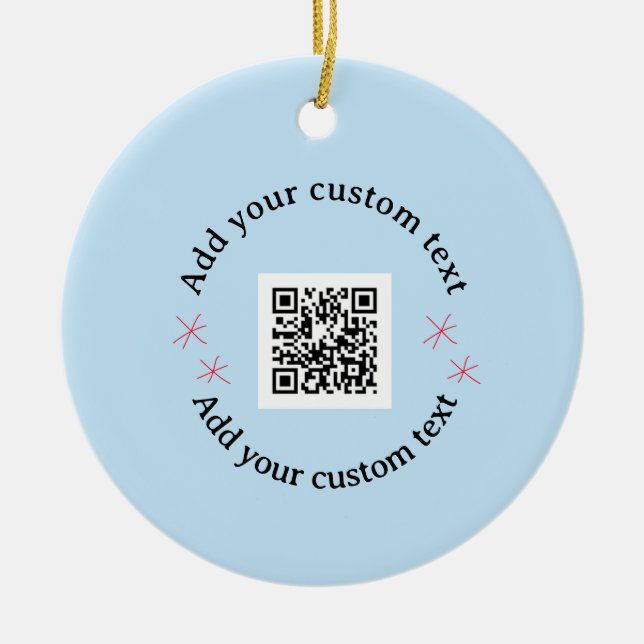 Add your custom text scan QR code business  Julgransprydnad Keramik (Framsidan)