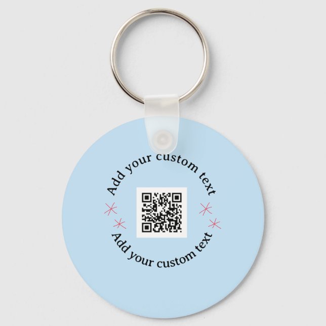Add your custom text scan QR code business  Nyckelring (Framsida)