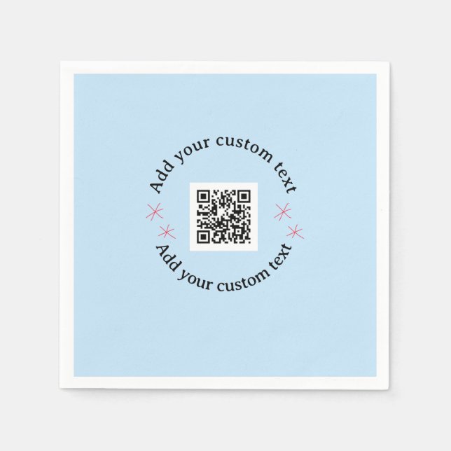 Add your custom text scan QR code business  Pappersservett (Framsidan)