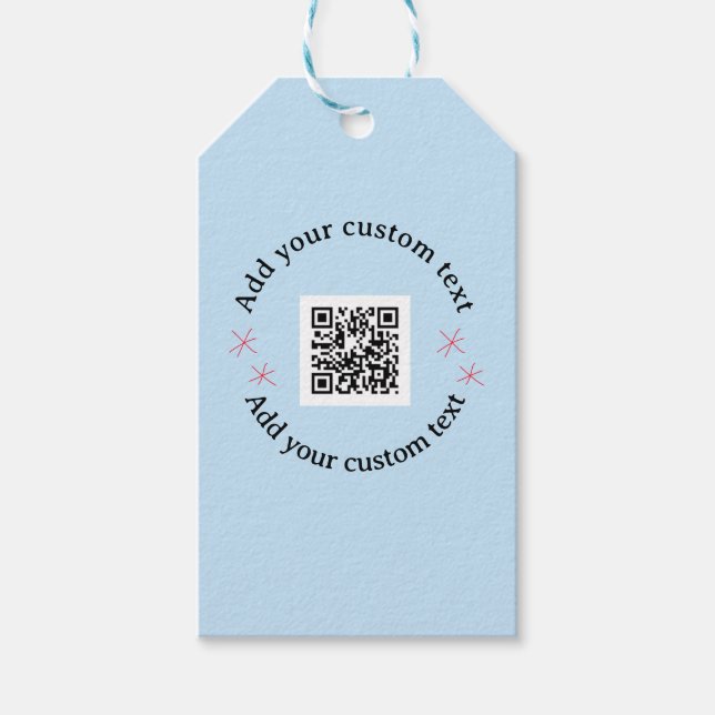 Add your custom text scan QR code business  Presentetikett (Framsidan)