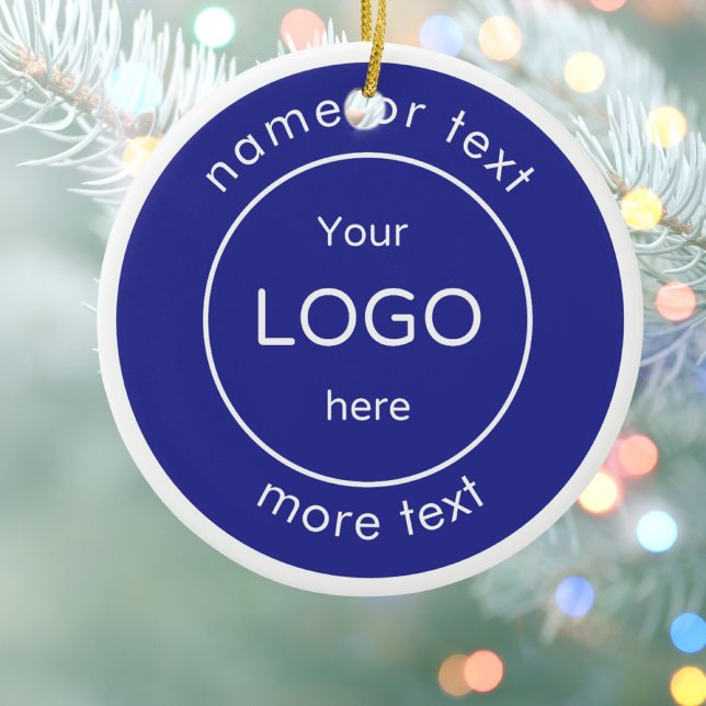 Add your logo blue Business Christmas Ornament (Skapare uppladdad)