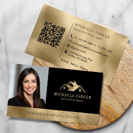 Add Your Logo Photo Luxury Real Estate Agent  Visitkort