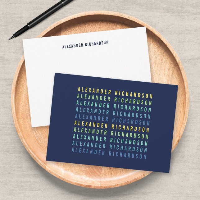 Add Your Name Fun Color Gradient Anteckningskort (Skapare uppladdad)