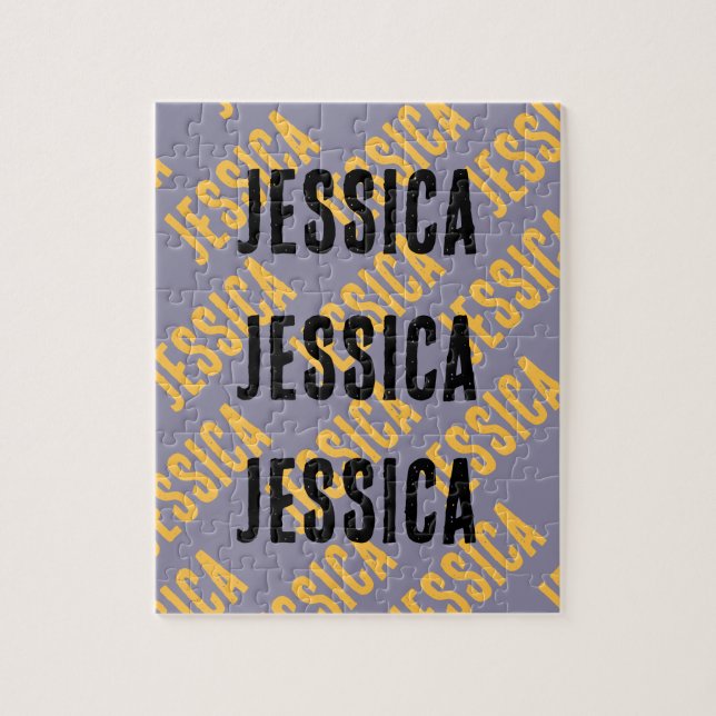 Add Your Name Personalized Text Purple Pussel (Vertikal)