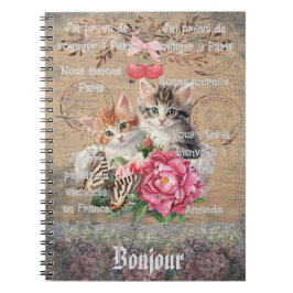 Add your name rustic grunge artwork French words Anteckningsbok