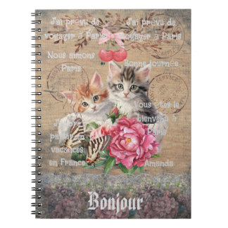 Add your name rustic grunge artwork French words Anteckningsbok