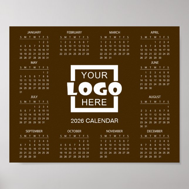 Add Your Own Business Logo 2026 Calendar Poster (Framsidan)