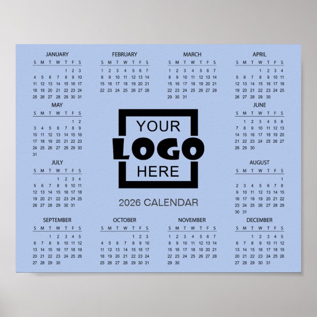 Add Your Own Business Logo 2026 Calendar Poster (Framsidan)