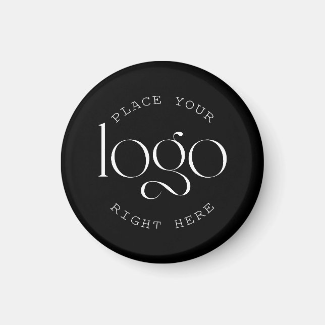Add Your Own Custom Business Logo Modern Black Magnet (Framsidan)