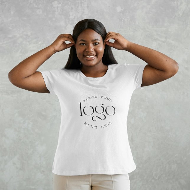 Add Your Own Custom Business Logo Modern White T Shirt (classic white create your own logo professional business tshirt)