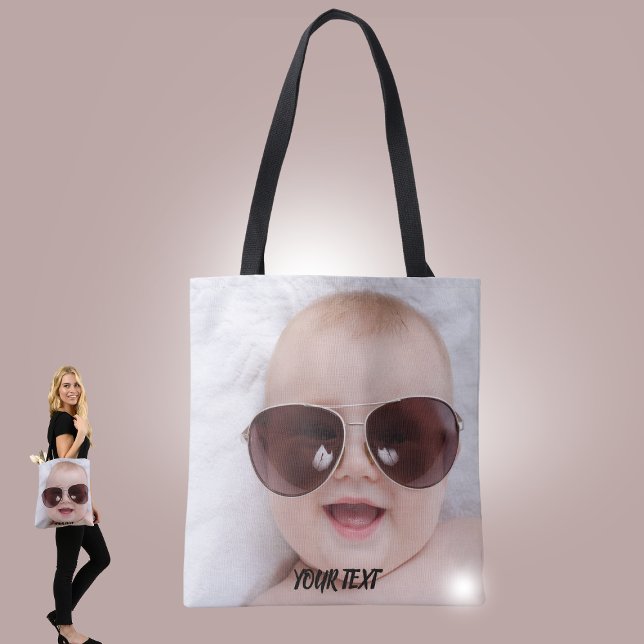 Add your own custom photo front and back tote bag tygkasse (Skapare uppladdad)